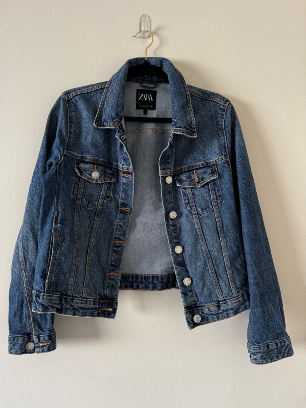 Zara Medium Blue Denim Trucker Jacket